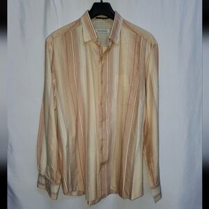 Tommy Bahama Men's Beige Striped Shirt